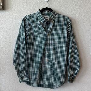 Wrangler Riata Youth Boys Green White Plaid Button Down Shirt XL Western Rodeo